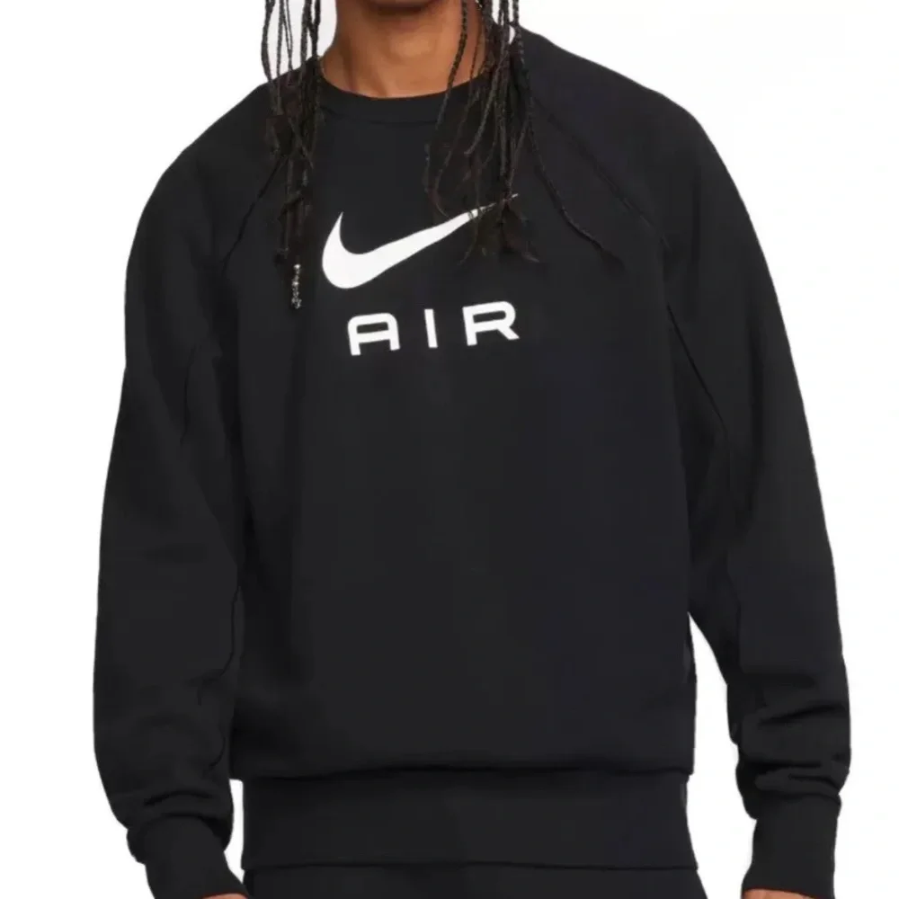 NIKE Air French Terry Black Pullover Sweatshirt in Men’s Large - Picture 1 of 7